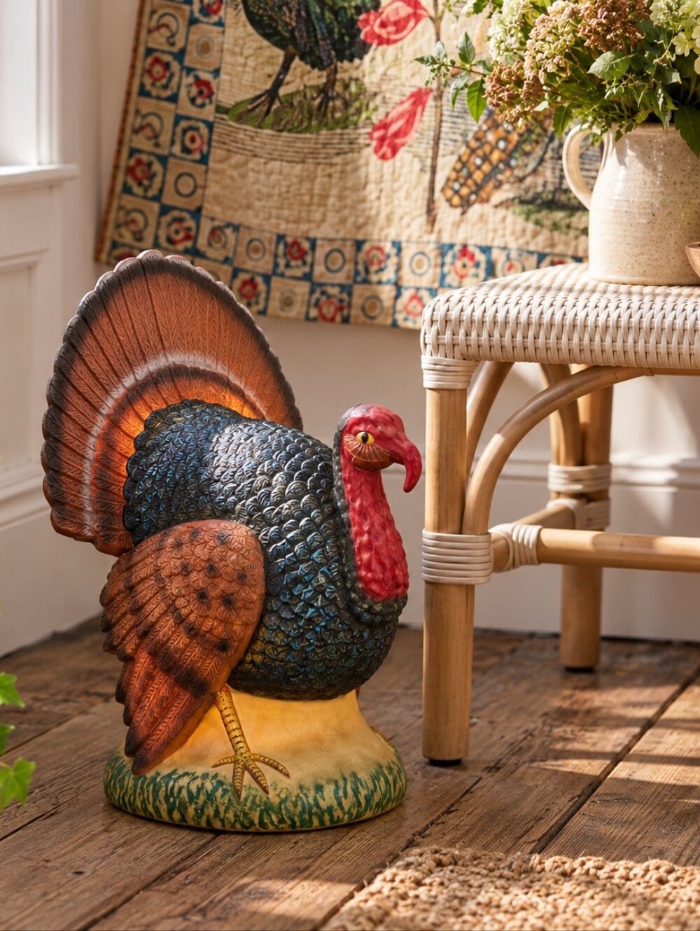 New Blow Mold Turkey Thanksgiving Christmas Dinner John Derian Home Decor